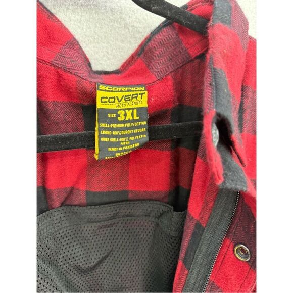 Scorpion Covert Moto Flannel Mens Plaid Full Zip Snap Shirt Size 3XL - Picture 2 of 10